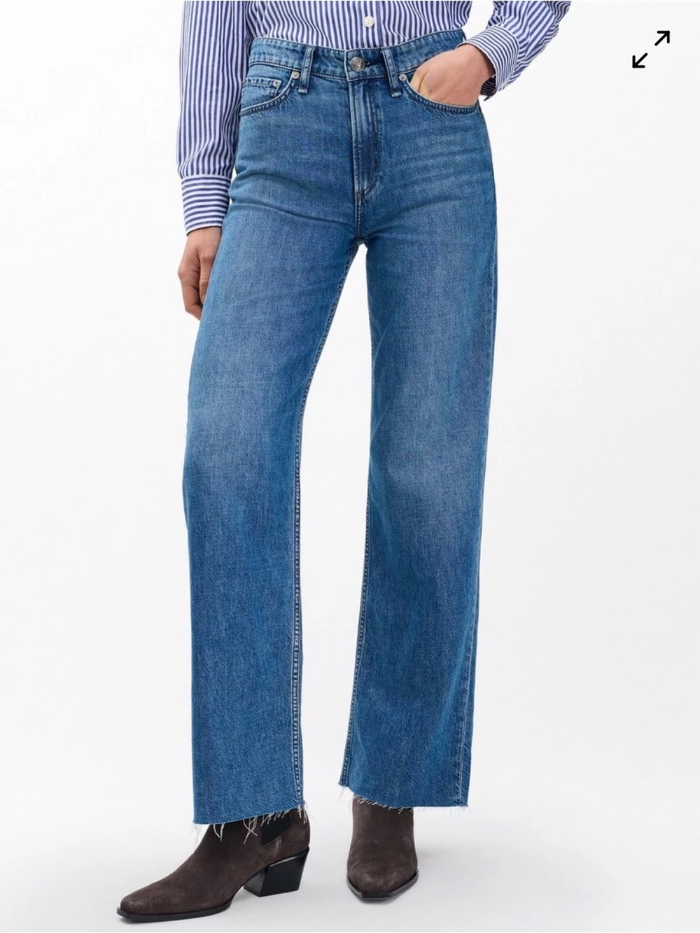 Rag & Bone Logan Wide Leg Jeans in Delmont